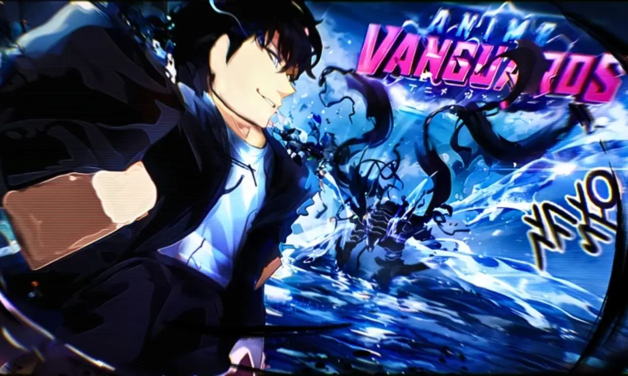 Anime Vanguards gameplay featuring anime characters in tower defense battles in Roblox.